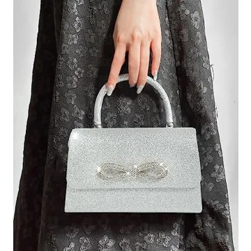 Trisapu Evening Bag - Sparkly Bow Clutch for Parties