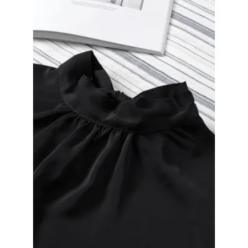 Dokotoo Elegant Puff Sleeve Turtleneck Top for Women