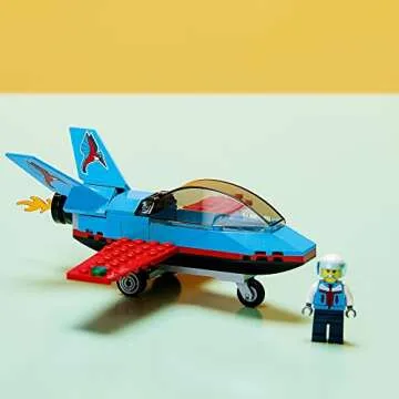LEGO City Great Vehicles Stunt Plane 60323 Jet Airplane Toy, 2022 Building Set, Gifts for Kids, Boys and Girls 5 Plus Years Old with Pilot Minifigure