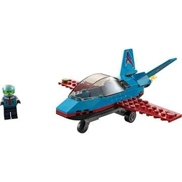 LEGO City Great Vehicles Stunt Plane 60323 Jet Airplane Toy, 2022 Building Set, Gifts for Kids, Boys and Girls 5 Plus Years Old with Pilot Minifigure