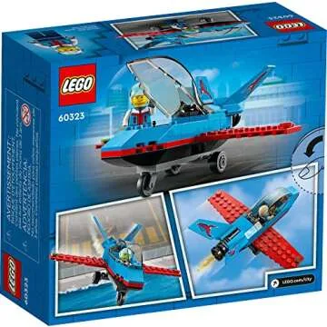 LEGO City Great Vehicles Stunt Plane 60323 Jet Airplane Toy, 2022 Building Set, Gifts for Kids, Boys and Girls 5 Plus Years Old with Pilot Minifigure