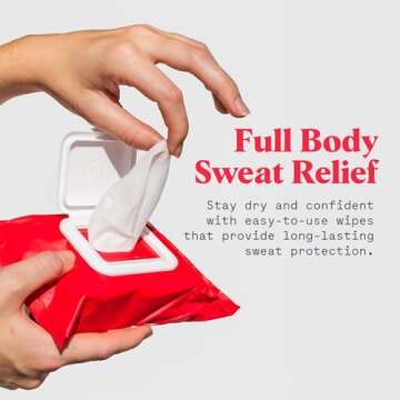 Whole Body Antiperspirant Wipes - Anti-Sweat Wipes for Body, Hands and Feet, Neutralizes Odor and Excessive Sweating, Quick-Drying and Travel-Friendly - Unscented, Pack of 1