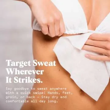Whole Body Antiperspirant Wipes - Anti-Sweat Wipes for Body, Hands and Feet, Neutralizes Odor and Excessive Sweating, Quick-Drying and Travel-Friendly - Unscented, Pack of 1