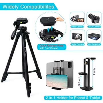 Endurax 60'' Camera Tripod for DSLR and Smartphone