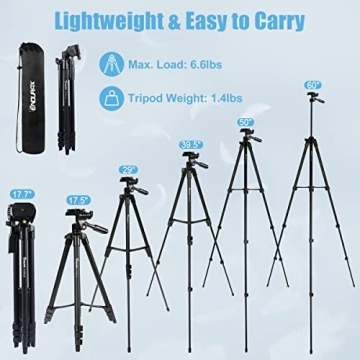 Endurax 60'' Camera Tripod for DSLR and Smartphone