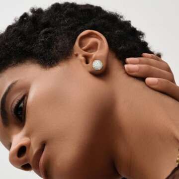 Gold Cubic Zirconia Earrings Studs for Women 18k Gold Tiny Round CZ Earrings Hypoallergenic Handmade Earrings Studs Everyday Wear