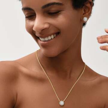 Gold Cubic Zirconia Earrings Studs for Women 18k Gold Tiny Round CZ Earrings Hypoallergenic Handmade Earrings Studs Everyday Wear