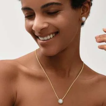 Gold Cubic Zirconia Earrings Studs for Women 18k Gold Tiny Round CZ Earrings Hypoallergenic Handmade Earrings Studs Everyday Wear