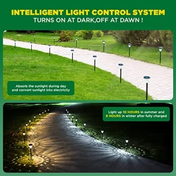 URAGO Solar Super Bright Pathway Lights 10 Pack Waterproof