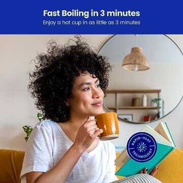 Chefman Electric Kettle 1.8L with Tea Infuser and Auto Shut Off