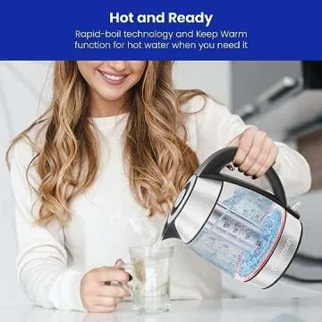 Chefman Electric Kettle 1.8L with Tea Infuser and Auto Shut Off