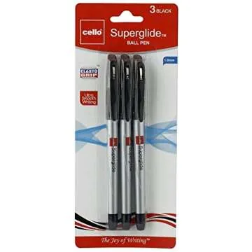 Cello Superglide Pen Black - Smooth Writing Experience with 18 Pens