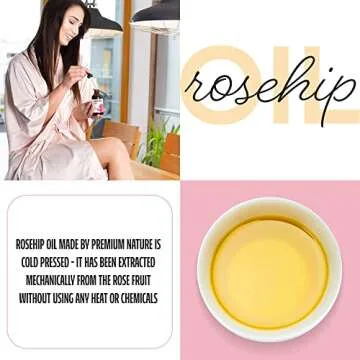 Premium Nature Rosehip Oil For Face for Women, Rosehip Seed Pure Cold Pressed Unrefined For Hair and Nails Skin Care Moisturizer, Rose Hips Face Oils and Serums 4oz