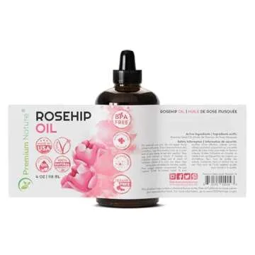Premium Nature Rosehip Oil For Face for Women, Rosehip Seed Pure Cold Pressed Unrefined For Hair and Nails Skin Care Moisturizer, Rose Hips Face Oils and Serums 4oz