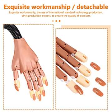 Nail Practice Hand for Acrylic Nails-Flexible Nail Training Hand Kits, Fake Mannequin Hands with Fal...