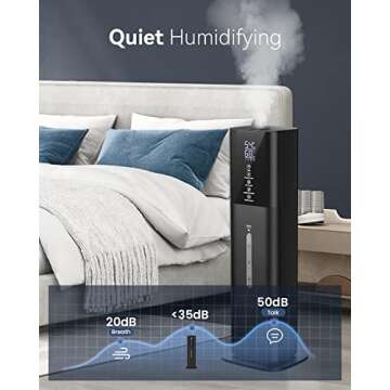 Humidifiers for Bedroom, 2.11Gal 8L Quiet Humidifiers for Large Room with Timer, 360°Nozzle, 3 Speed Ultrasonic Cool Mist Humidifier with Humidistat for Baby Home Adults Plants