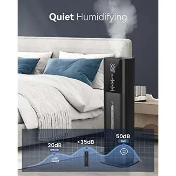 Humidifiers for Bedroom, 2.11Gal 8L Quiet Humidifiers for Large Room with Timer, 360°Nozzle, 3 Speed Ultrasonic Cool Mist Humidifier with Humidistat for Baby Home Adults Plants
