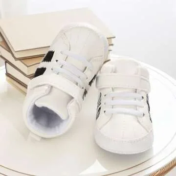 CENCIRILY Baby Boys Girls High Top Sneakers Soft Soles Anti Skid Infant Ankle Shoes Toddler Prewalker First Walking Crib Shoes