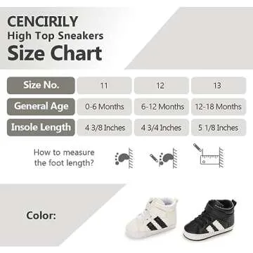 CENCIRILY Baby Boys Girls High Top Sneakers Soft Soles Anti Skid Infant Ankle Shoes Toddler Prewalker First Walking Crib Shoes