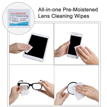 Pre-Moistened Lens Wipes for Screens and Glasses
