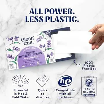 Cleancult Laundry Detergent Sheets for 60 Loads - Eco-Friendly & Natural
