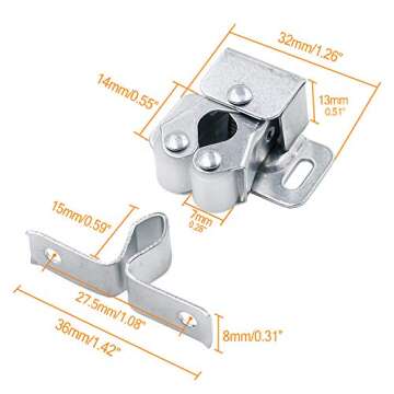 BTMB Double Roller Catch Durable Cabinet Latch Tools 20pcs