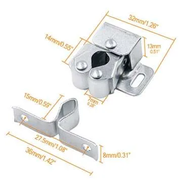 BTMB Double Roller Catch Durable Cabinet Latch Tools 20pcs