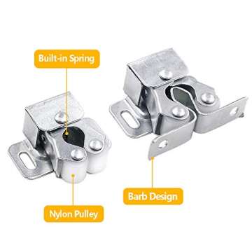 BTMB Double Roller Catch Durable Cabinet Latch Tools 20pcs