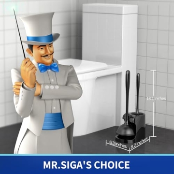 MR.SIGA Toilet Plunger & Bowl Brush Combo for Bathroom Cleaning