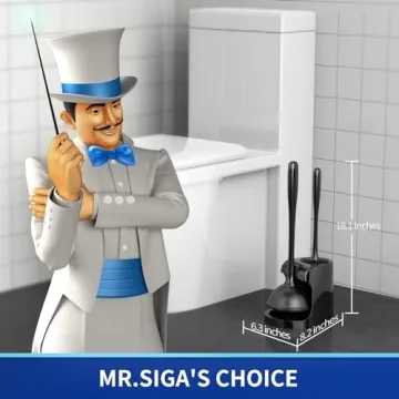 MR.SIGA Toilet Plunger & Bowl Brush Combo for Bathroom Cleaning