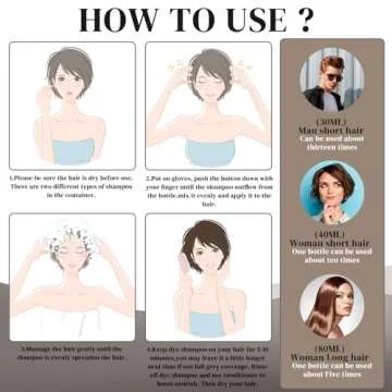 Ivnil Dark Brown Hair Dye Shampoo 3 in 1 Hair Color Shampoo for Gray Coverage Herbal Semi Permanent Champu Para Canas Con Tinte for Women and Men - Instant Result