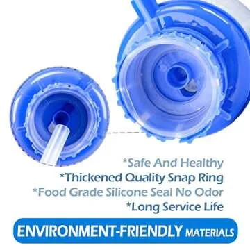 Water Bottles Pump Blue Manual Hand Pressure Drinking Fountain Pressure Pump Water Press Pump with an Extra Short Tube and Cap Fits Most 5 Gallon Water Dispenser