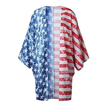 Stylish American Flag Kimono Cover Up for Women