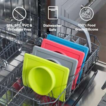 ezpz Mini Bowl for 12 Months+ (Coral) - 100% Silicone Suction Bowl with Built-in Placemat for Toddlers - Comes with a Reusable Travel Bag