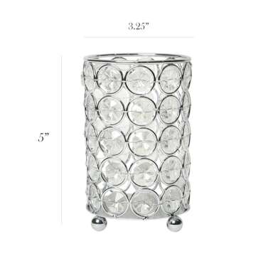 Elegant Designs HG1001-CHR Elipse Crystal Decorative Flower Vase, Candle Holder, Wedding Centerpiece...