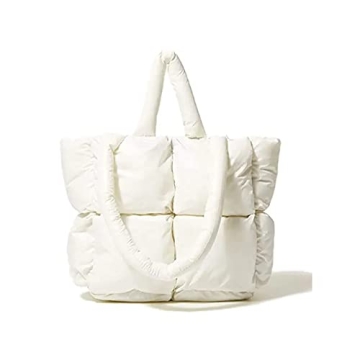 ZOSIVEB Large Puffer Tote Bag - Trendy Luxury Quilted Padded Handbag for Women