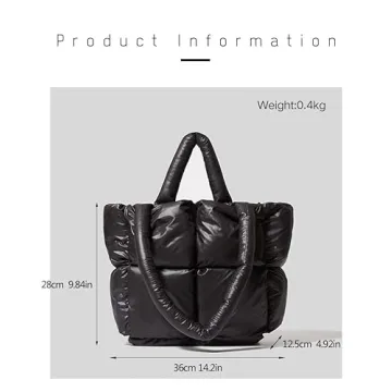 ZOSIVEB Trendy Puffer Tote Bag for Women - Stylish & Versatile