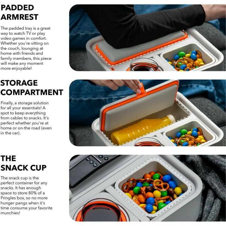 CouchConsole Cup Holder Tray - Sofa Drink & Snack Organizer