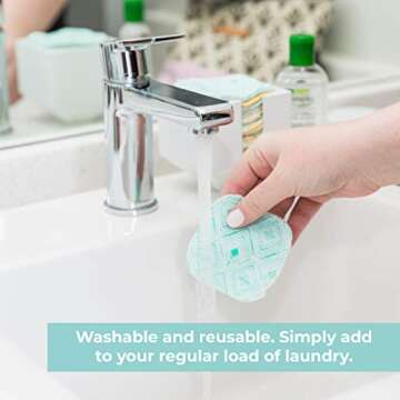 Marley's Monsters Facial Rounds 20 Count Pack + Laundry Bag - Soft and Reusable Cotton Rounds (Surprise Prints)