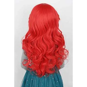 Topcosplay Kids Red Long Wig for Princess Cosplay