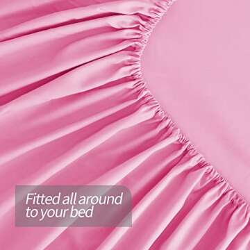 Ersmak Twin Size Sheets Set (3 Piece), Super Soft Brushed Microfiber Bed Sheets with 16 Inch Deep Pocket, Egyptian Quality Luxury Bedding Set - Pink