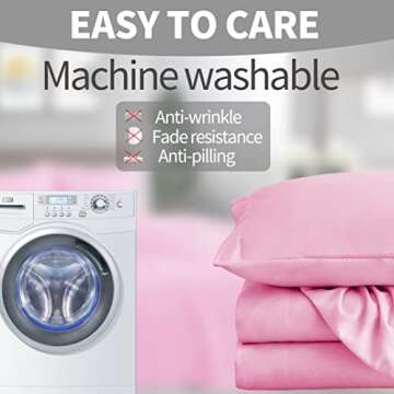 Ersmak Twin Size Sheets Set (3 Piece), Super Soft Brushed Microfiber Bed Sheets with 16 Inch Deep Pocket, Egyptian Quality Luxury Bedding Set - Pink