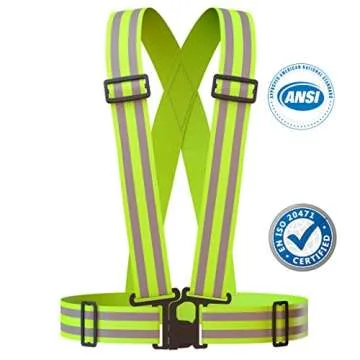 Reflective Vest (2 Pack) | Lightweight, Adjustable & Elastic | Safety & High Visibility for Running, Jogging, Walking, Cycling | Fits over Outdoor Clothing - Motorcycle Jacket, Running Gear/Shirt