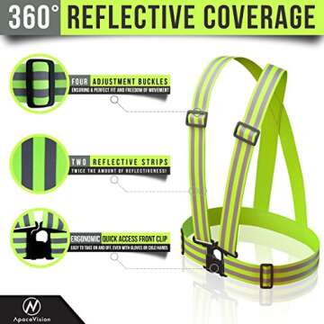 Reflective Vest (2 Pack) | Lightweight, Adjustable & Elastic | Safety & High Visibility for Running, Jogging, Walking, Cycling | Fits over Outdoor Clothing - Motorcycle Jacket, Running Gear/Shirt