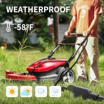 POWGRN 50 FT 16/3 Black Indoor Outdoor Extension Cord Waterproof, 3 Prong Flexblie SJTW Cold Weatherproof -50°C Appliance Extension Cord 13 AMP 1625W 16AWG Heavy Duty Electric Cable, ETL Listed