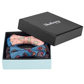 Blueberry Pet Gift Box with Pack of 2 Handmade Dog Cat Bow Tie, Paisley Fave Designer Bowtie Set, 4"...