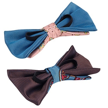 Blueberry Pet Gift Box with Pack of 2 Handmade Dog Cat Bow Tie, Paisley Fave Designer Bowtie Set, 4" * 2.5"