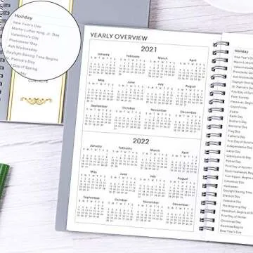 2021 Planner - Jan - Dec 2021, Weekly & Monthly Planner with Flexible Cover, 6.25" x 8.3", Strong Twin - Wire Binding, Round Corner, Improving Your Time Management Skill