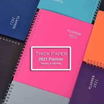 2021 Planner - Jan - Dec 2021, Weekly & Monthly Planner with Flexible Cover, 6.25" x 8.3", Strong Twin - Wire Binding, Round Corner, Improving Your Time Management Skill