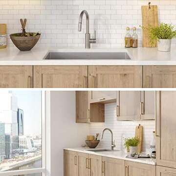 KRAUS Oletto Single Handle Pull Down Kitchen Faucet with QuickDock Top Mount Installation Assembly in Spot Free Stainless Steel, KPF-2620SFS